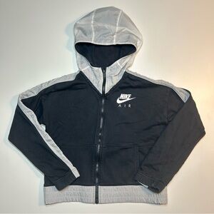 Nike Air NSW Full-Zip Loose Fit Hoodie Black Grey Size Large